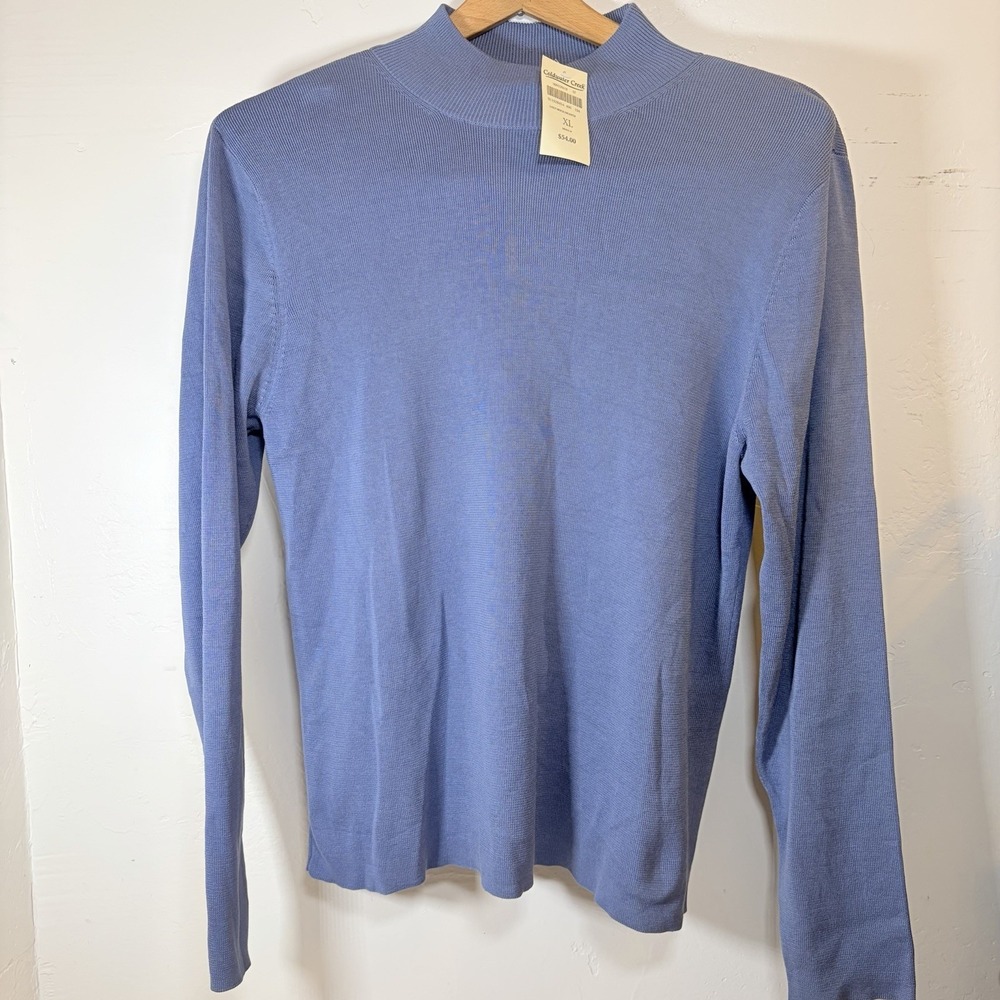 Coldwater Creek Lavender Blue Mock Neck Sweater